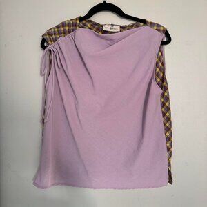 Tory Burch Veronica Ruched Plaid Top